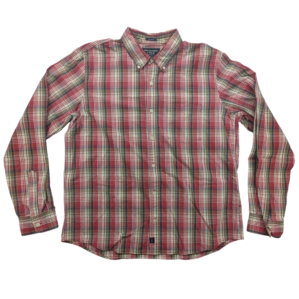 Abercrombie & Fitch Shirt Mens XL Muscle Plaid Button Down Long Sleeve Classic